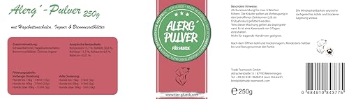 Trade Teamwork® Alerg´Pulver mit Zistrose, Ingwer & Schwarzkümmel - Für Hunde 250g / Hergestellt in Österreich