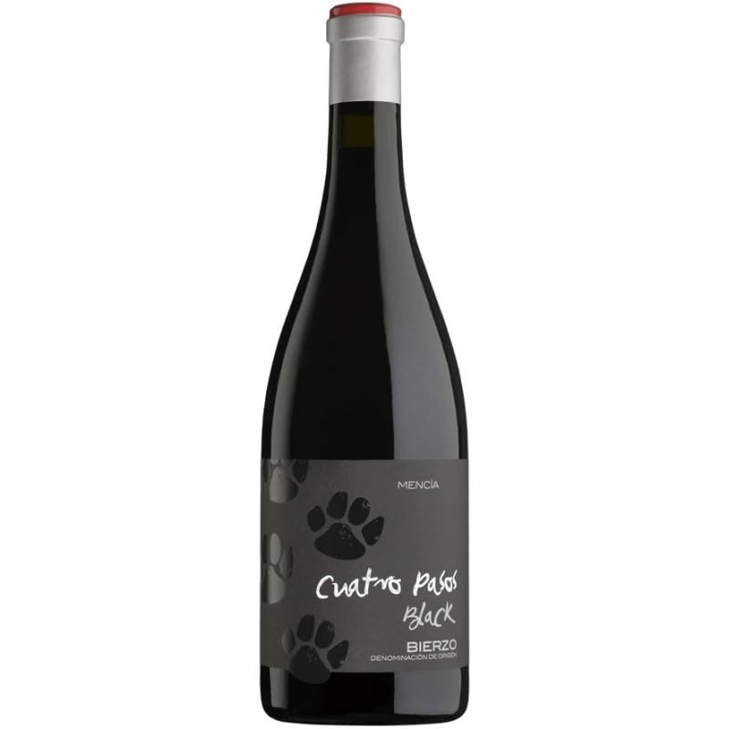 Cuatro Pasos Black, vino tinto español con carácter intenso y notas frutales, especiadas y tostadas que reflejan la personalidad de la variedad Mencía| 1 botella