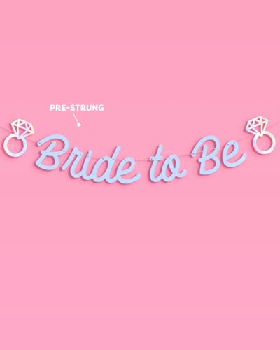 Image of xo, Fetti Bride to Be Banner - Blue + Iridescent Foil, 4 Ft. | Bachelorette Garland, Engagement Decoration, Bridal Party Sign, Shower Photoshoot Backdrop