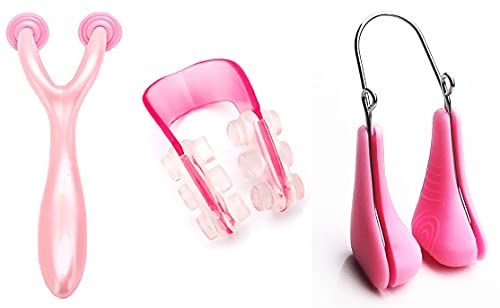Frackson 3 Pcs Combo Roller Nose up & Straight Nose Up And Pink Nose up Clip Shaping Lifting Bridge Straightening Nose Up Beauty Clip High Lifting Clipper Correction Shaper For Shaping Beauty Tool
