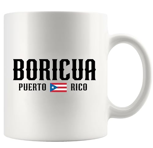 Panvola Puerto Rico Boricua Puerto Rican Gifts For Men Women Flag Puerto Rico Gifts Spanish Novelty Drinkware Ceramic Mug 11 oz White