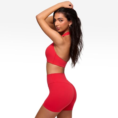 Image of INGIA Halter Longline Sports Bra Padded | Yoga, Workout, Low Back, Crop Top, with Built in Bra, for Women