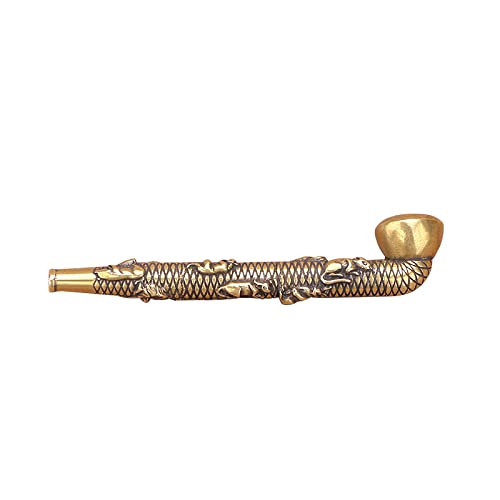 Pipe à fumée en cuivre pur antique : un artisanat traditionnel de prestige pour collectionneur