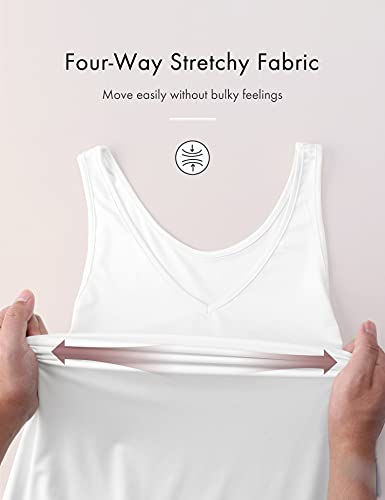 Image of MANCYFIT Womens Full Slip Tank Top Dress Slip Sleeveless Under Dress Wide Straps