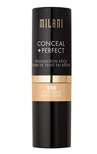 Milani Conceal + Perfect Foundation Stick - Light Beige (0.46 Ounce) Vegan, Cruelty-Free Cream Foundation - Cover Under-Eye Circles, Blemishes & Skin Discoloration for a Flawless Finish