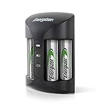 Energizer AA and AAA Battery Charger with 4 AA NiMH Rechargeable Batteries, Recharge Pro Battery Charger for Double A…
