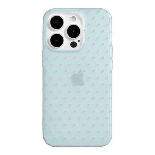 inewateri for iPhone 16 Pro Case Cute Polka Dot-Matte Light Blue
