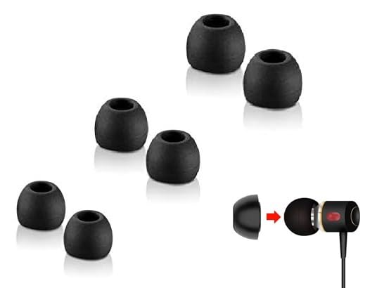 Just Accessories 12 X Black Replacement Silicone In-Ear Earphone Headphone Earbuds Tips Gels Eartips Rubber Spare (Mixed)