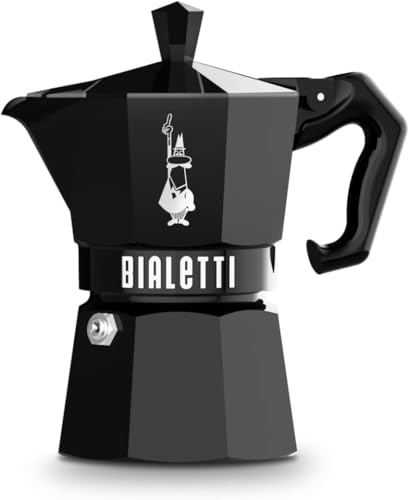 Image of Bialetti Exclusive Moka Pot, Premium Italian Stovetop Espresso Maker, Italian Made; Moka Pot /Percolator /Coffee Maker /Mocha Pot for an Authentic Italian Coffee (Black, 3 Cup)
