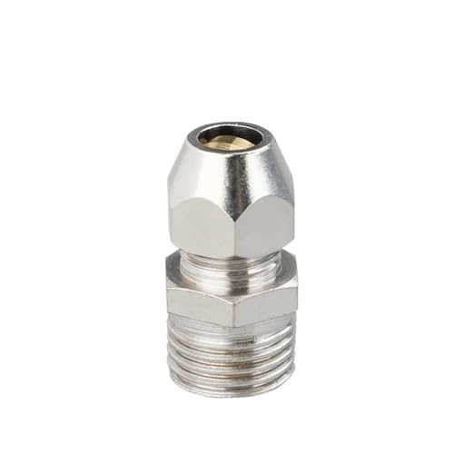 Conector de unión de compresión 6mm de latón niquelado con manguito ferrule 2