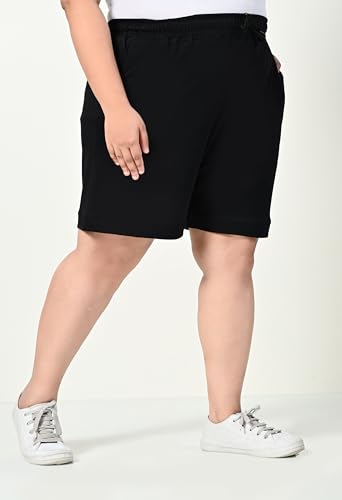 Image of Women's Plus Size Bermunda Shorts | Knee Length Cotton Short | Half Pants for Womens