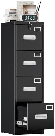 A4 Armario Archivador Metálico, 4 Cajonera Oficina Archivadores V...