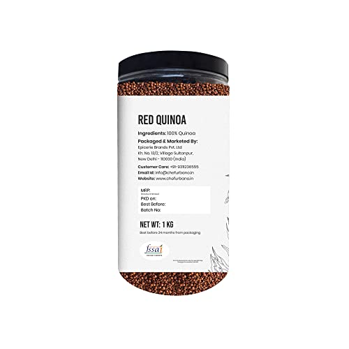 Image of Chef Urbano Red Quinoa 1 kg | Saponin Free | Higher Mineral Content Than Rice | Rich in Protein & Fiber | Diabetic Friendly | Aids Weight Loss | Gluten Free | Vegetarian | Non GMO