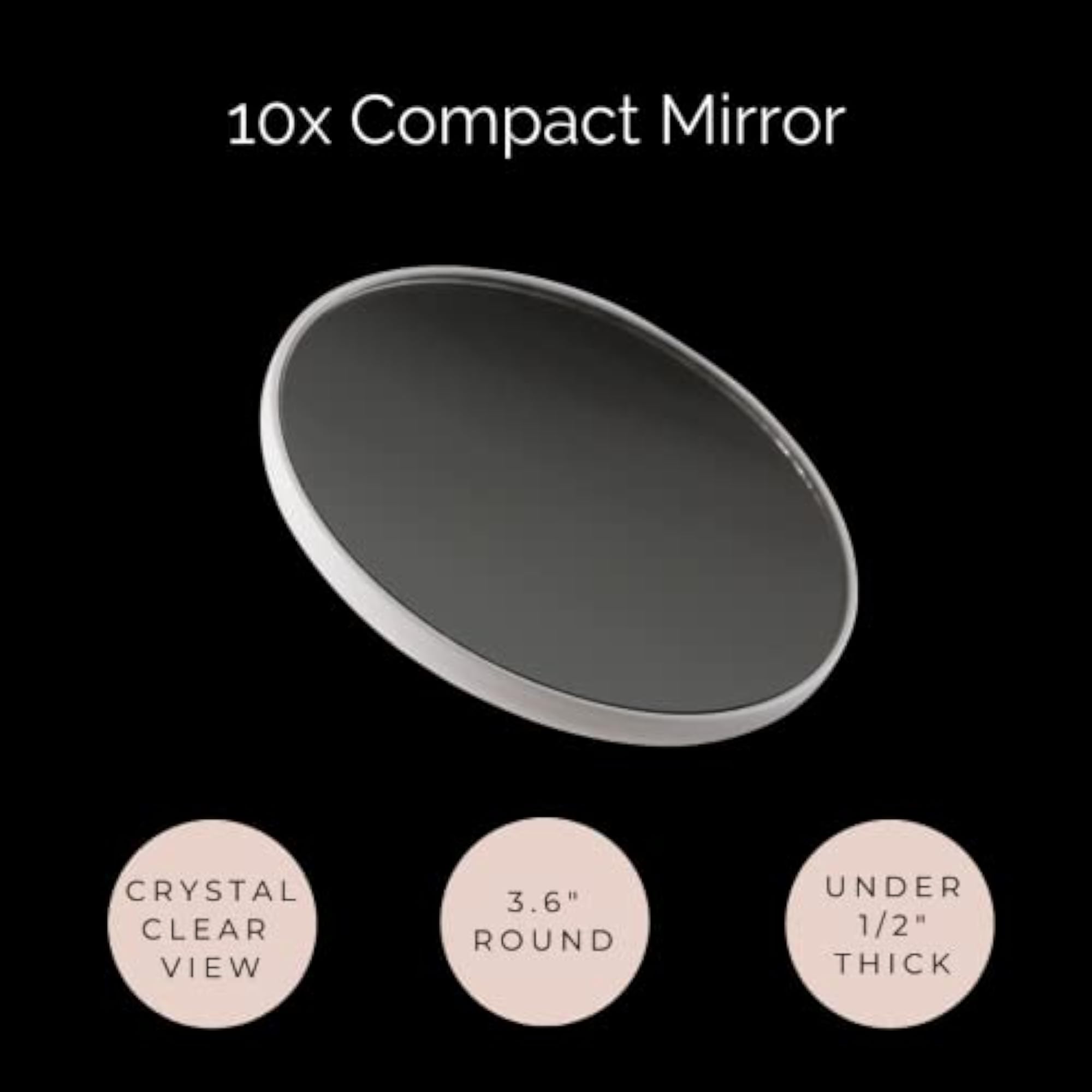 10x Magnifying Makeup Mirror, Compact Design