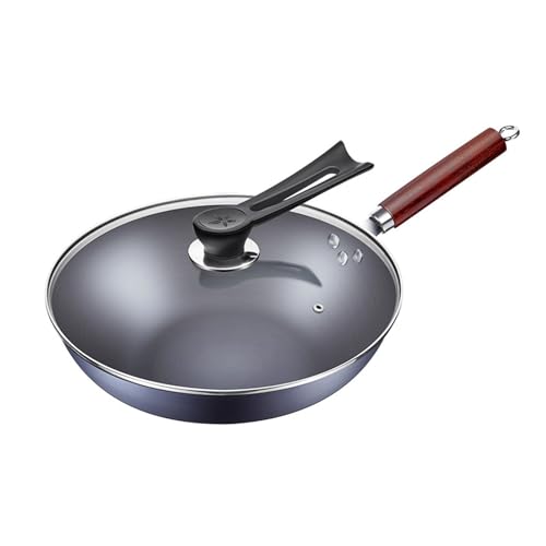 Wok de hierro tradicional con tapa 32 cm miniatura 1