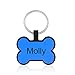 Bosajewel Personalized Silicone Dog Tag,Custom Bone Pet ID Tags,Silent Pet Tag,Double Sided Engraved Name Dog Tags for Pets Dog Cat(Blue)