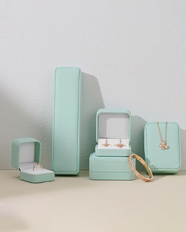 Gorgeous Ring Box Premium Velvet Ring Gift Box for Proposal, Engagement, Wedding Ceremony, Christmas (Mint Green)