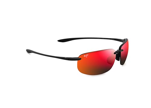 Maui Jim Hookipa XLarge Oval Sunglasses, Matte Black/Hawaii Lava Polarized, Extra Large2