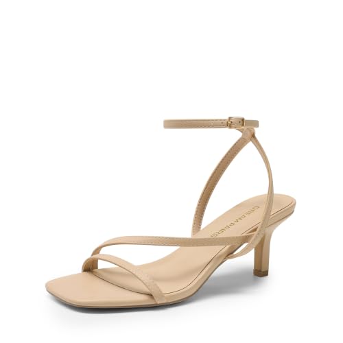 DREAM PAIRS Women's Low Kitten Heels Strappy Sanda