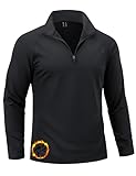 Cavva Mens Shirts Long Sleeve Moisture-Wicking Sweatshirts for Men Thermal 1/4 Zip Pullover for Gym Fishing Black XL