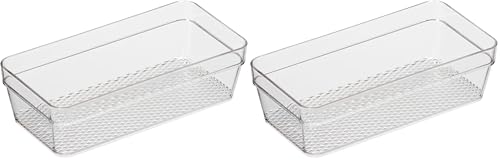 Image of Oggi Clear Drawer Organizer - 3 inch X 6 inch- Ideal for Organizing Kitchen Drawers, Office, Desk, Silverware, Kitchen Utensils, Cosmetics and Bathrooms (Pack of 2)