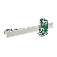 Green Wellington Boots Design Tie Clip, in a Personalised Engraved Box