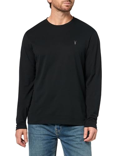 AllSaints Men's Tee Brace Ls Crew Jet Black XL