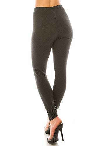 Image of Leggings Depot Women's High Waist Leggings Soft 1 inch Waistband Solid Pants - Regular, Plus, 1X3X, 3X5X