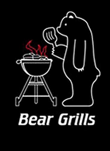 ICONIC APRONS Delantales icónicos para Hombre con diseño de Rejillas de Oso y Guante para Horno, para cocinar, Barbacoa, diversión