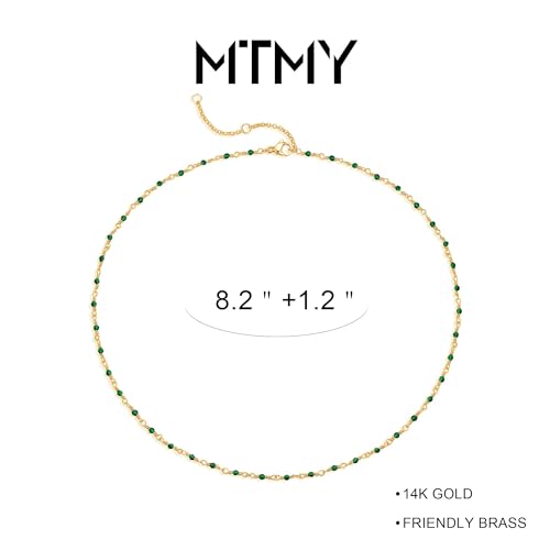 Image of MTMY Gold Anklets for Women 14K Gold Plated Tiny Bead Anklet Colorful Tassel Foot Chain Dainty Adjustable Cute Summer Beach Boho Anklets Jewelry Gift