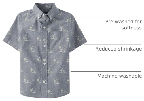 Image of The Children's Place Boys' Short Sleeve Poplin Button Down Shirt