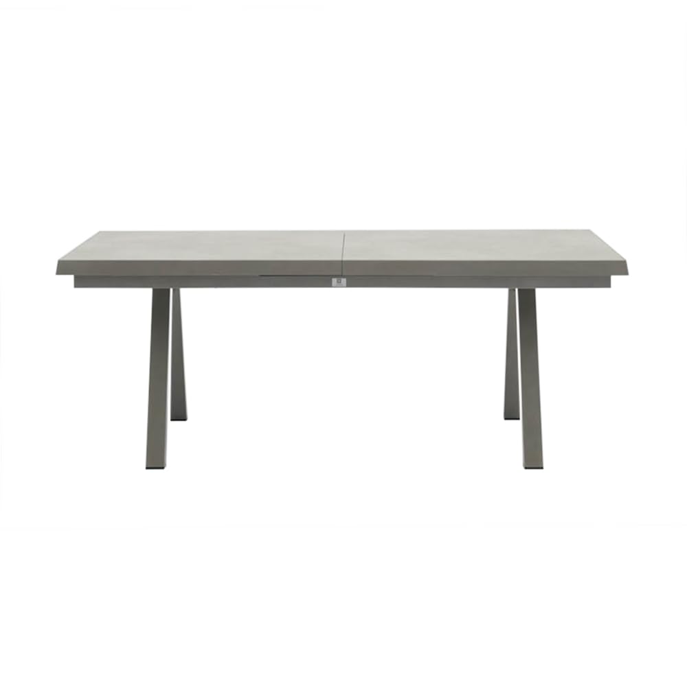 Tavolo da pranzo allungabile BUDA | Tavolo da giardino allungabile in alluminio con top ceramica, resistente ad intemperie e graffi | 200/260 x 100 x 74cm