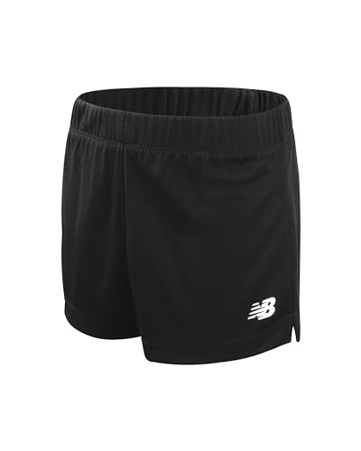 New Balance Girls Athletic Shorts - Active Performance Mesh Running Shorts - Dolphin Gym Shorts for Girls (Sizes: 7-16), Size 10-12, Black