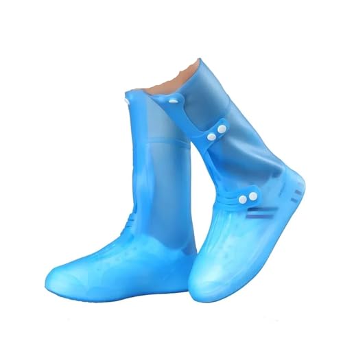 Cubre Zapatos Impermeable Botas de senderismo for adultos al aire libre, impermeables, con una sola capa moldeo, botas lluvia inyectadas, antideslizantes, gruesas y resistentes desgaste(Blue,36-37)