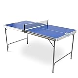 Tischtennistisch klappbar Fabula für Kinder und Jugendliche Indoor & Outdoor Tischtennistisch midi groß 165x84x72 FASports Tischtennisplatte faltbar mit Netz Schläger Ball