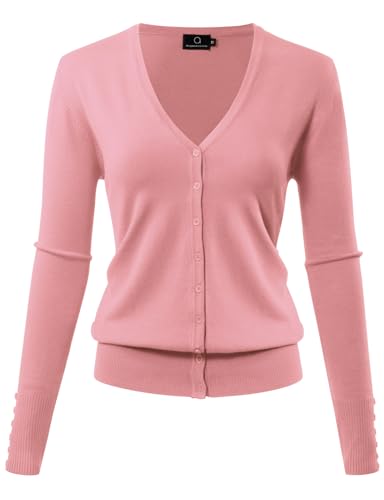 Image of Allsense Women's Long-Sleeve V-Neck Cardigan Sweater | Button Down, Lightweight Soft Knit