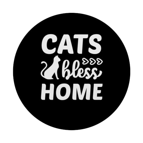 Cat Bless Home Cat Lover's Kitty Mom Owner PopSockets Swappable PopGrip, Black - Image 3