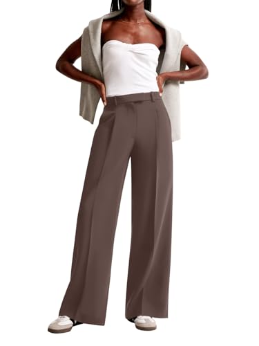 Image of NIMIN Women Wide Leg Pants High Waisted Business Casual Work Trousers Dressy Pants with Pockets