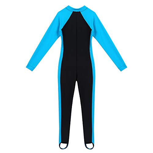 Kids Girls Long Sleeves Flower Printed Swimsuit Swimwear One Piece Zipper Front Full Body Bathing Suit4