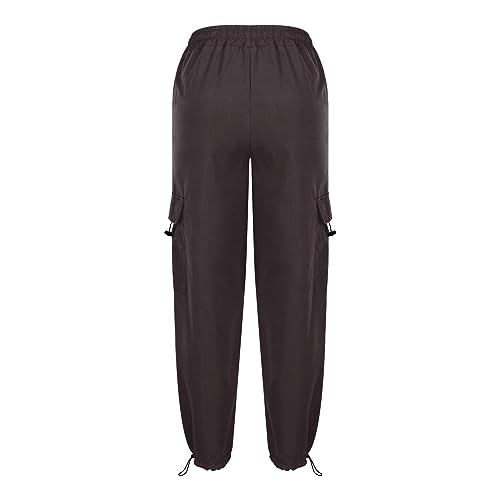 Womens Fashion 2024 Cargo Pants High Waisted Wide Leg Pants Teen Girls Y2K Joggers Streetwear with Multiple Pockets4