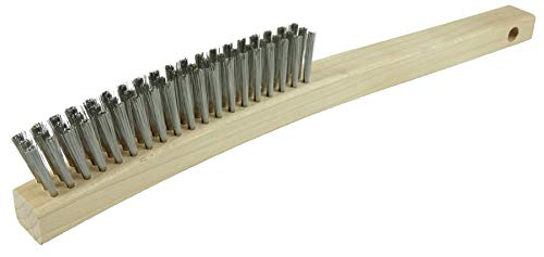 Image of Weiler 44660 Plater's Brush, Stainless Steel Fill, 3 x 19 Rows, Curved Handle, Made in the USA (Pack of 12)