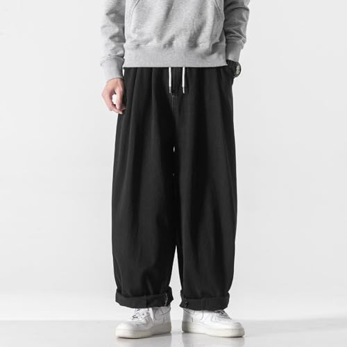 GUOYUXIAO Men's Pants Spring Summer Large Size Casual Loose Straight Wide Leg Harlan Trouser2