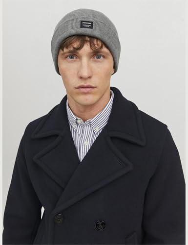 JACK & JONES Herren Jjdna Beanie Noos Strickm tze, Grau (Grey Melange Grey Melange), Einheitsgröße
