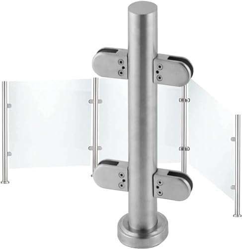 Pince pour panneau de verre avec poteau de garde-corps 95 cm inox