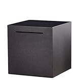 Foonary Salvadanaio quadrato per adulti, 12 cm, nero, in acciaio inox, non apribile, stabi...