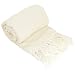 Home Soft Things BOON Knitted Tweed Throw Couch Cover Blanket, 50 x 60, Antique White