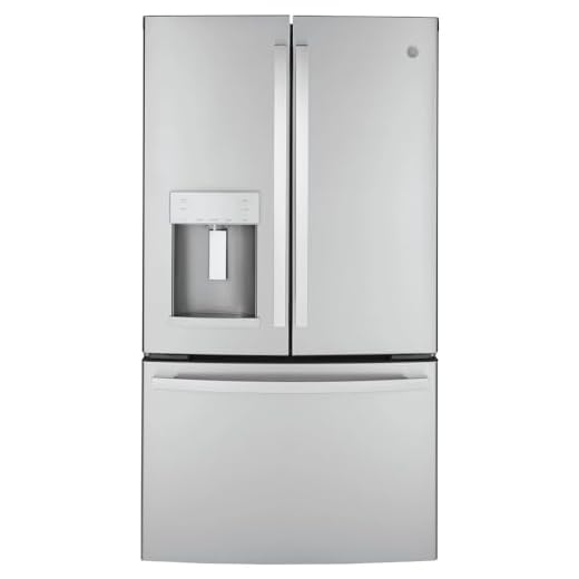 GE GYE22GYNFS 36" French Door Counter Depth Refrigerator with 22.1 cu. ft. Total Capacity Space Saving Ice Maker Showcase LED Lighting in Stainless Steel