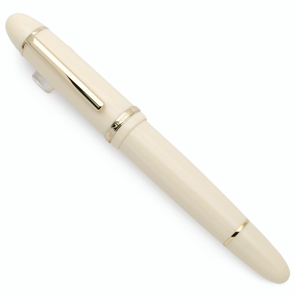 Jinhao X159 Resin Fountain Pen with Ink Converter (Fine Nib, Ivory White with Gold Clip) — image 1