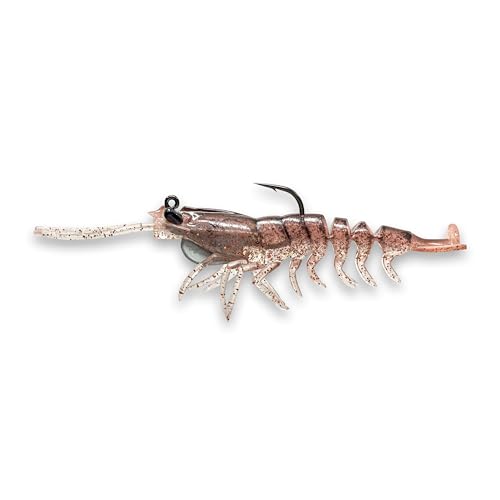 Savage Gear Manic Shrimp RTF V2 Soft Plastic Fishing Bait 1/4oz New Penny Realistic Contours Colors and Movement Durable Construction Weighted Ultra-Sharp Jig Hook