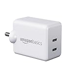 Amazon Basics 45W Dual Type C PD Adapter | Ultra Fast GaN Technology | Laptop Charger | 9 Layers Circuit Protection | BIS Certified (White)